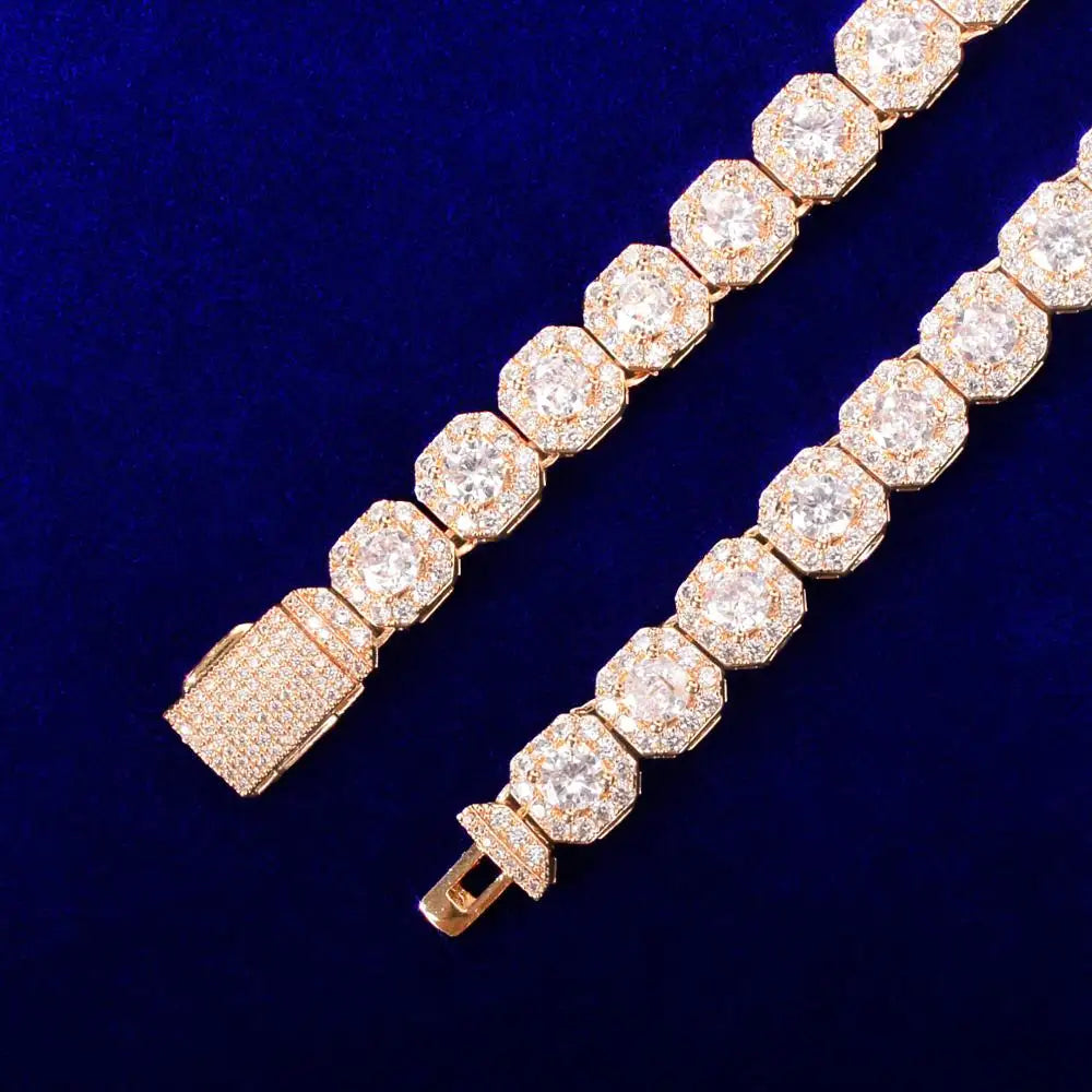 7/11 ICE Clustered Tennis Bracelet for Men Real Gold Plated Hip Hop Jewelry Iced Out Free Shipping 2021 Trend