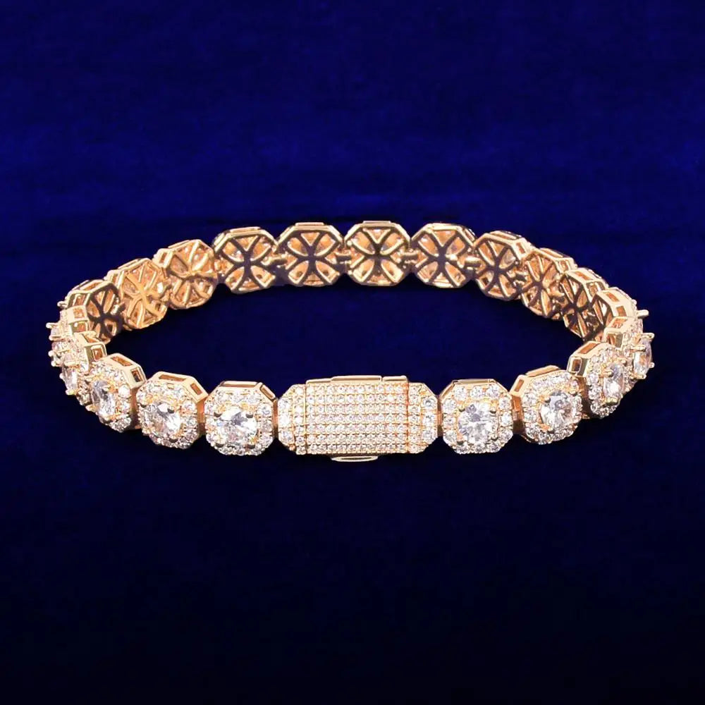 7/11 ICE Clustered Tennis Bracelet for Men Real Gold Plated Hip Hop Jewelry Iced Out Free Shipping 2021 Trend