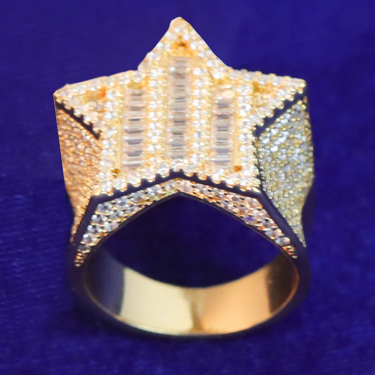 7/11 ICE Star Men Ring for Teens Real Gold Plated Hip Hop Jewelry 2021 Trend Free Shipping Items Gift