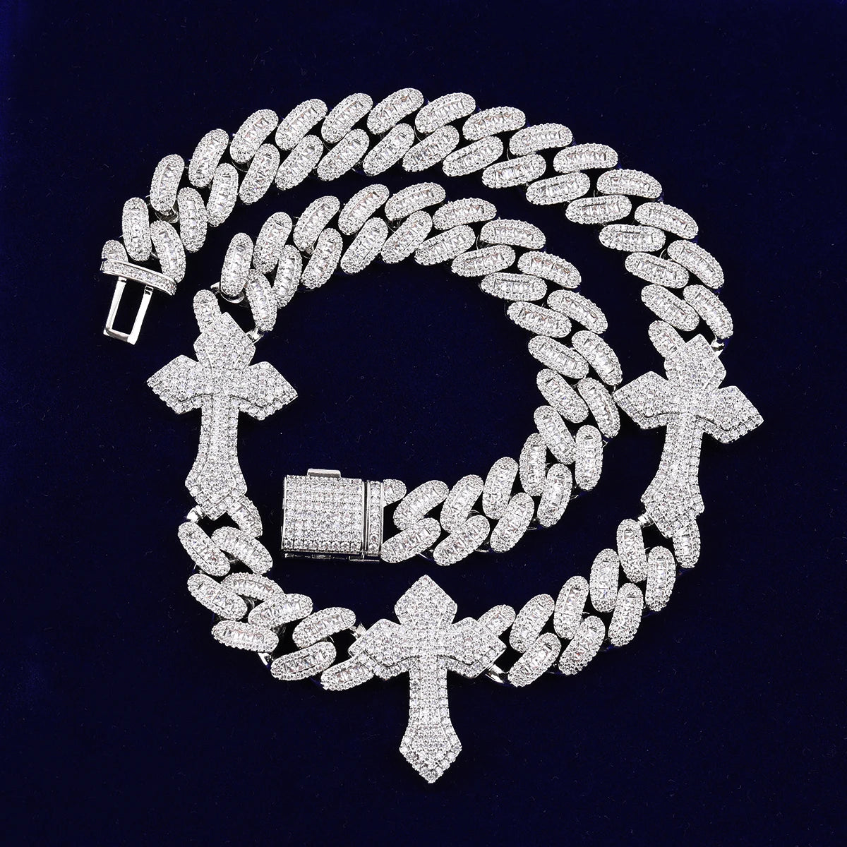 7/11 ICE Iced Out Cubaanse Link Chain voor Mannen Ketting Choker Cross Real Koperen Zirconia Micro Pave Hip Hop Sieraden