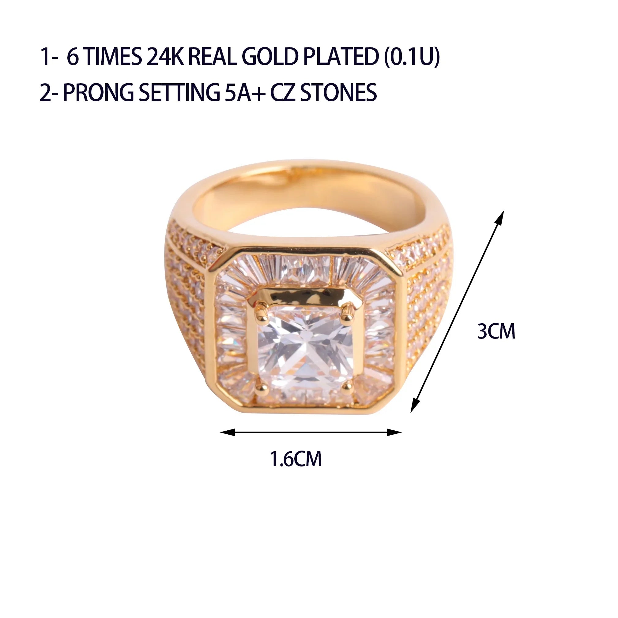 7/11 ICE Iced Out Rings for Men Real Gold Plated Hip Hop Jewelry 2022 Trend Best Sellings