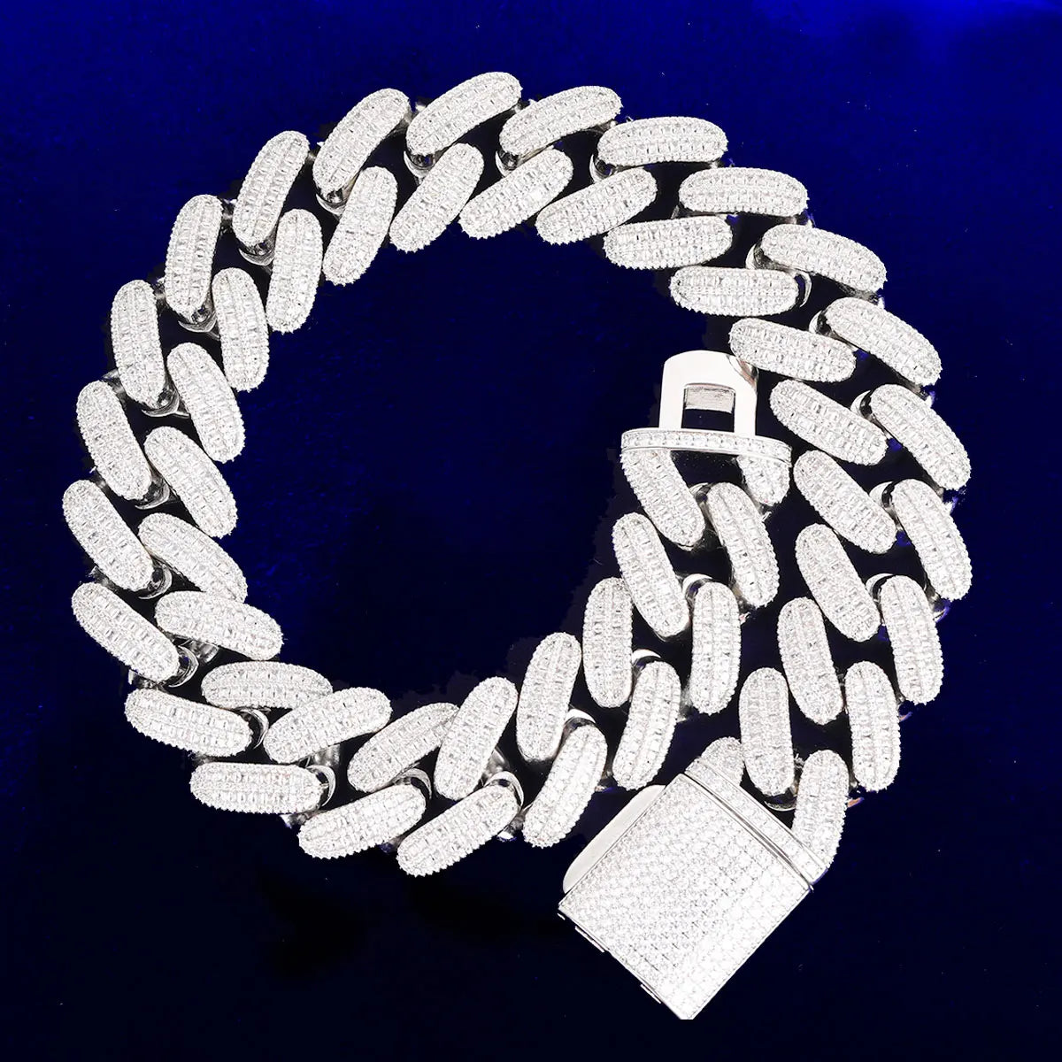 7/11 ICE 25Mm Iced Out Cuban Link Ketting Voor Mannen Ketting Choker Zirkonia Echt Vergulde Hiphop Sieraden